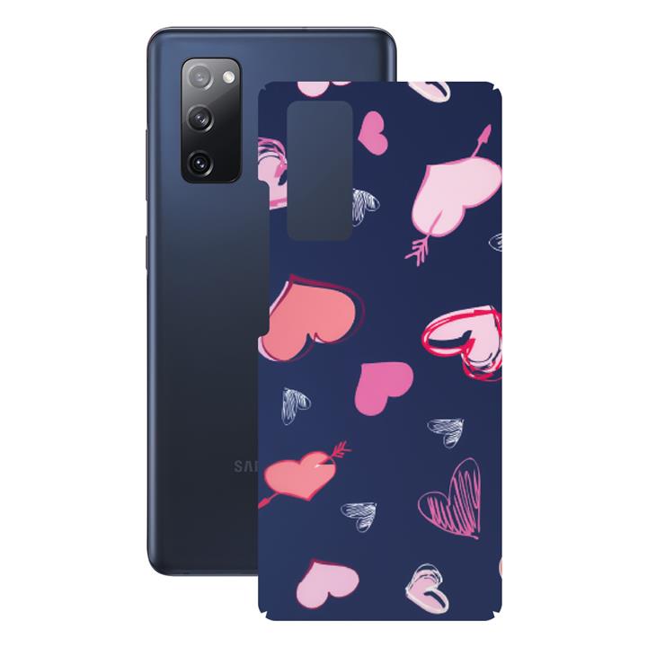 برچسب پوششی راک اسپیس طرح Heart Dark Blue مناسب برای گوشی موبایل سامسونگ مدل Galaxy S20 FE